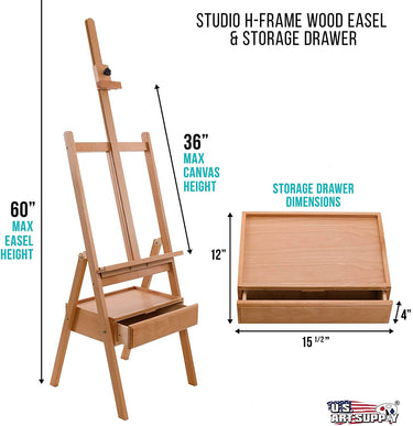 Wooden Easel With Storage Draw - The Shopsite